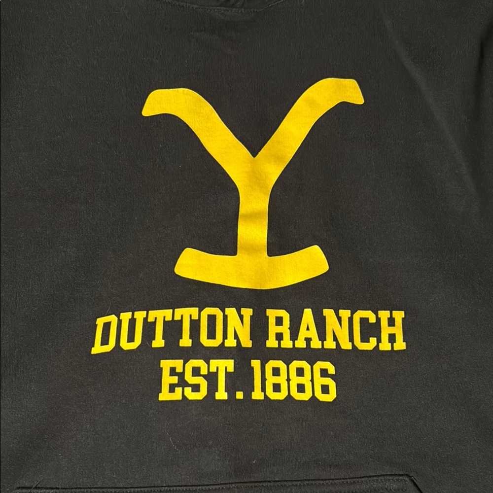 Dutton Ranch Black Hoodie with Yellow Logo